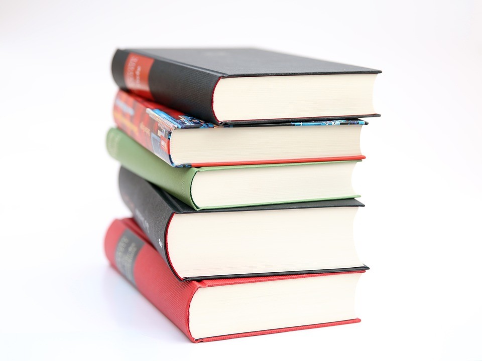 A stack of books.