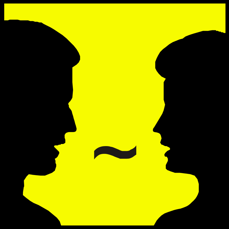 an icon depicting two people talking