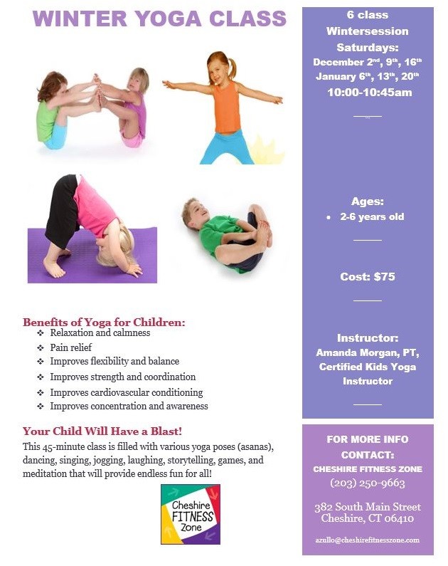 winter yoga class flyer