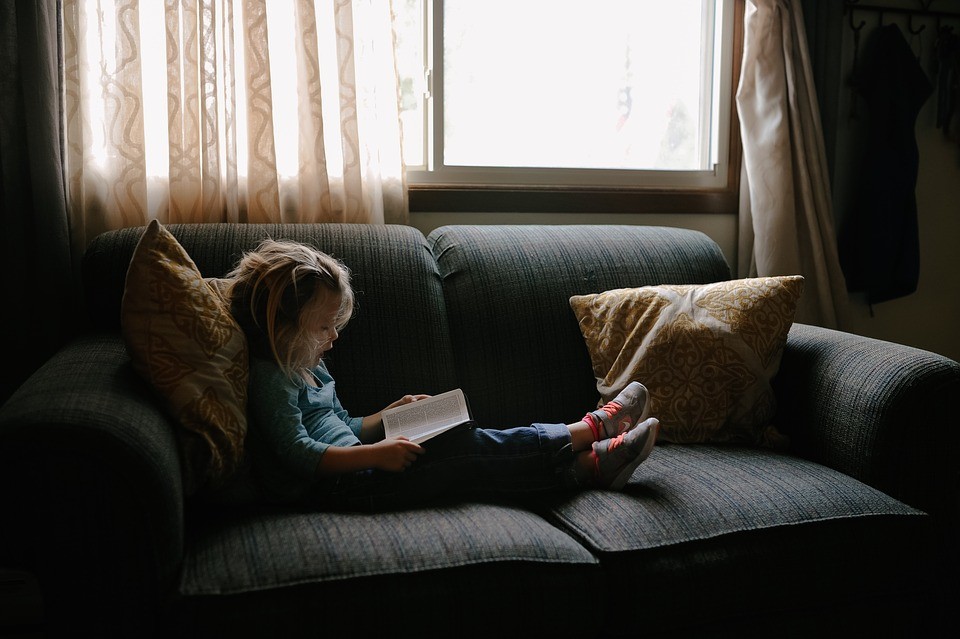 kids on couch