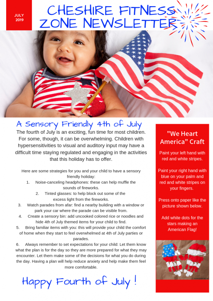 July Newsletter 6 Ways for a Sensory Friendly 4th of July!