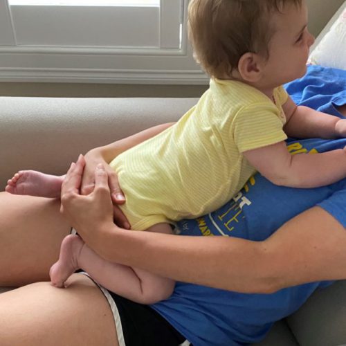 Baby doing tummy time